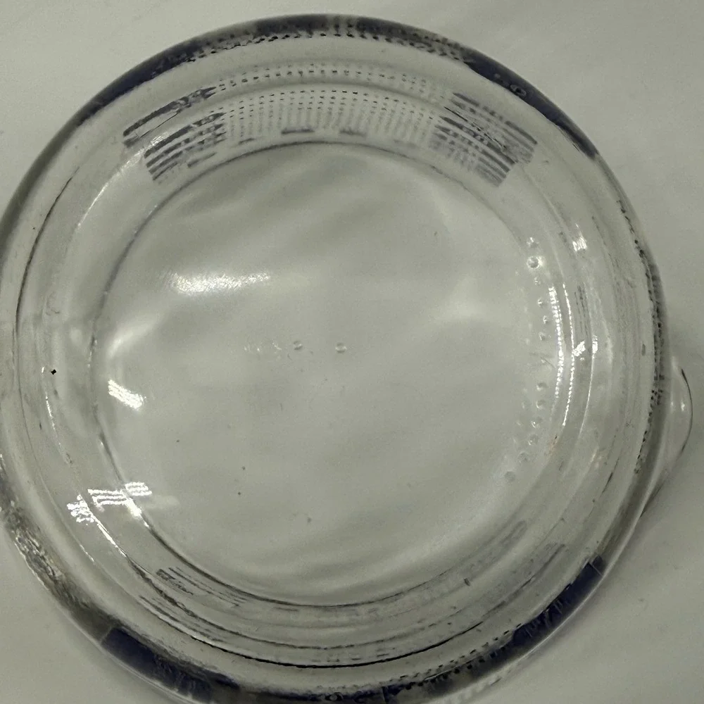 Vintage PYREX 516-O 2-Cup Blue All Capital Lettering Glass Measuring Cup, USA